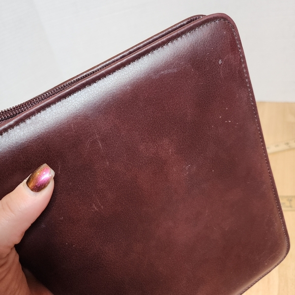 Day Timer Brown Leather Zipper Planner 7 Ring - Picture 6 of 16